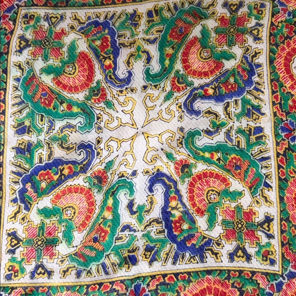 VTG Elegant Multicolor Paisley Hand-rolled Scarf Bandana VTG - Picture 5 of 14